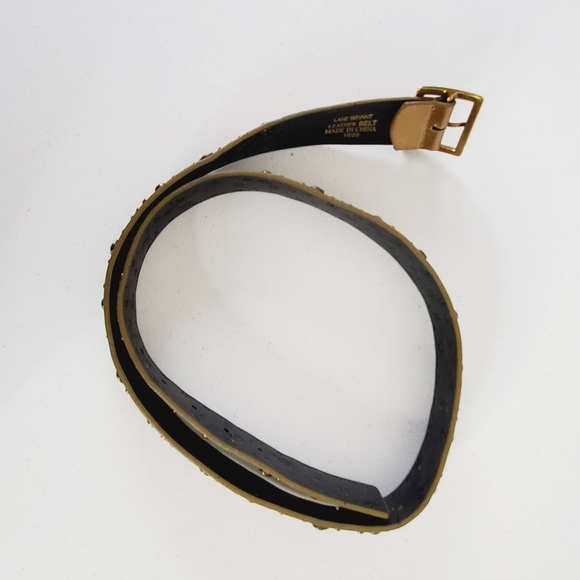 Studded Jeweled Leather Belt Size 18/20 Lane Bryant Western Bronze Studded Y2K - Picture 9 of 12